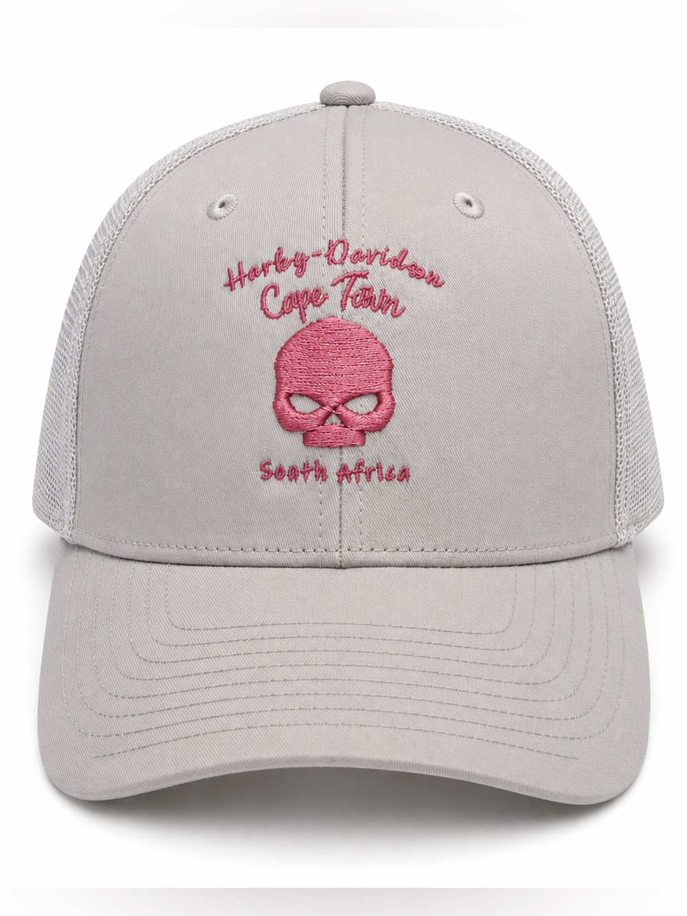Harley-Davidson Cape Town South Africa Trucker Hat Willie G Skull Pink NWT